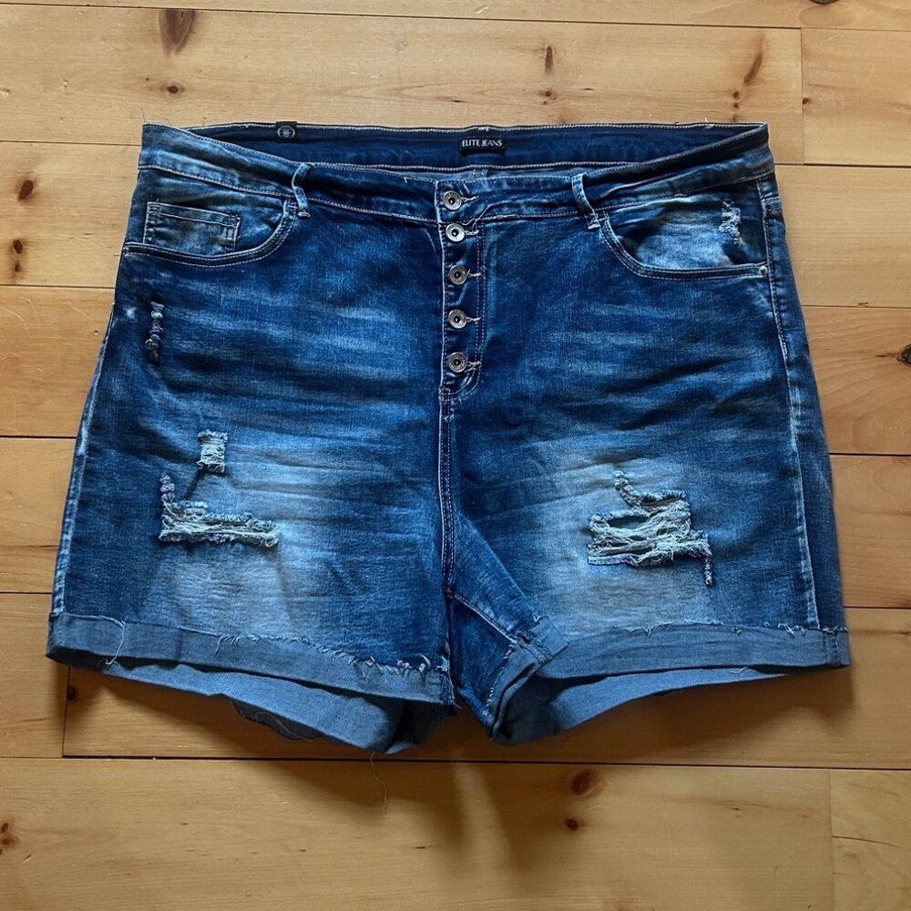 Elite Jeans Distressed Denim Shorts
